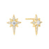 Gold Eight-Pointed Star Stud Earrings
